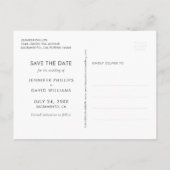 Navy Blue en Silver Wedding Save the Date Aankondigingskaart (Achterkant)