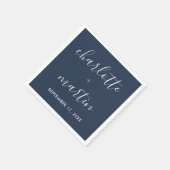 Navy Blue en Silver Wedding Shower Servet (Hoek)