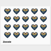 Navy Blue en Sunflower Weddenschap Bedankt! Hart Sticker (Vel)