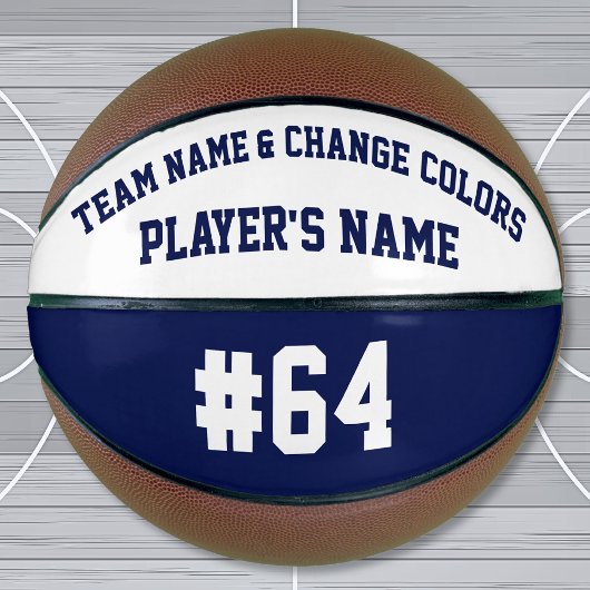 Navy Blue en White - Aangepaste Basketball Ball Basketbal