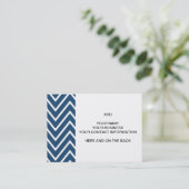 Navy Blue en White Chevron Pattern 2 Visitekaartje (Staand voorkant)