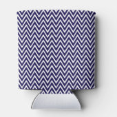 Navy Blue en White Chevron Stripe Blikjeskoeler (Achterkant)