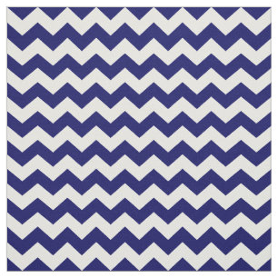 Navy Blue en White Chevron Zigzag Pattern Stof