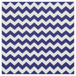 Navy Blue en White Chevron Zigzag Pattern Stof