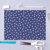Navy Blue en White Confetti Stippen Pattern Tissuepapier (Craft)