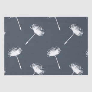 Navy Blue en White Dandelion Flowers Tissuepapier