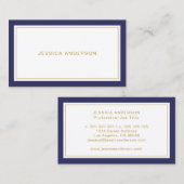 Navy Blue en White Elegant Modern Visitekaartje (Voorkant / Achterkant)