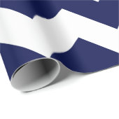 Navy Blue en White Extra Large Chevron Cadeaupapier (Rol Hoek)