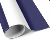 Navy Blue en White Extra Large Stripe Pattern Cadeaupapier (Rol Hoek)