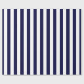Navy Blue en White Extra Large Stripe Pattern Cadeaupapier (Vlak)