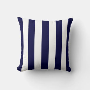 Navy Blue en White Extra Large Stripe Pattern Kussen