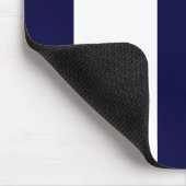 Navy Blue en White Extra Large Stripe Pattern Muismat (Hoek)