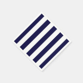 Navy Blue en White Extra Large Stripe Pattern Servetten (Hoek)