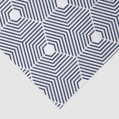 Navy-Blue en White Geometric Pattern Tissuepapier (Detail)