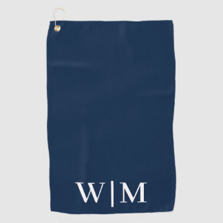 Navy Blue en White, gepersonaliseerd Golfhanddoek