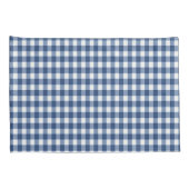 Navy Blue en White Gingham Pattern Kussensloop (Achterkant-Rechts)