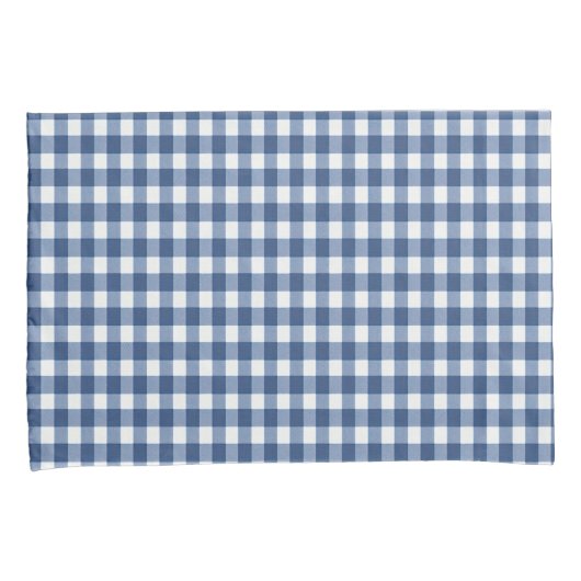 Navy Blue en White Gingham Pattern Kussensloop (Voorkant-Rechts)