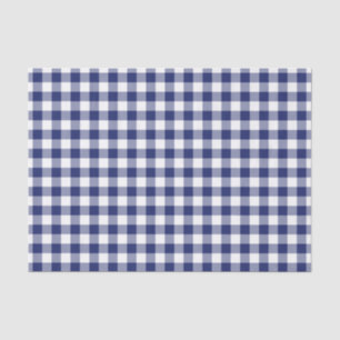 Navy Blue en White Gingham Pattern Tissuepapier