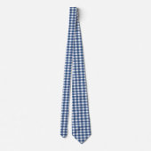 Navy Blue en White Gingham Stropdas (Achterkant)