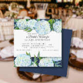 Navy Blue en White Hydrangea Floral Vrijgezellenfe Kaart