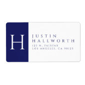Navy Blue en White | Kassyretouradres Etiket (Voorkant)