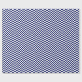 Navy Blue en White Large Chevron ZigZag Pattern Cadeaupapier (Vlak)