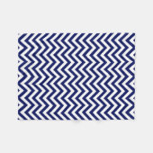 Navy Blue en White Large Chevron ZigZag Pattern Fleece Deken (Voorkant (Horizontaal))