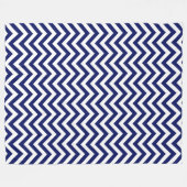 Navy Blue en White Large Chevron ZigZag Pattern Fleece Deken (Voorkant (Horizontaal))