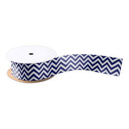 Navy Blue en White Large Chevron ZigZag Pattern Lint