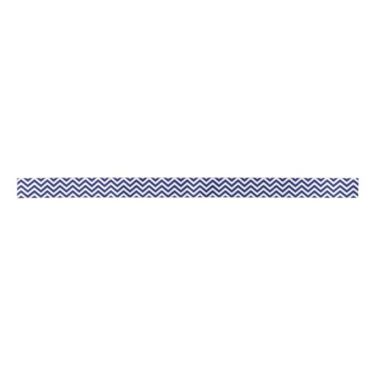 Navy Blue en White Large Chevron ZigZag Pattern Lint (Voorkant)
