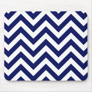 Navy Blue en White Large Chevron ZigZag Pattern Muismat