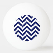 Navy Blue en White Large Chevron ZigZag Pattern Pingpongballen (Achterkant)
