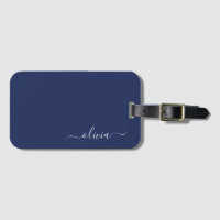 Navy Blue en White Modern Monogram