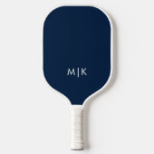 Navy Blue en White | Modern monogram Pickleball Paddle (Voorkant)