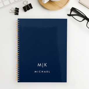 Navy Blue en White   Modern monogram Planner
