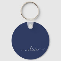 Navy Blue en White Modern Monogram