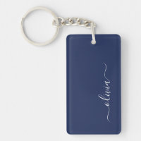 Navy Blue en White Modern Monogram