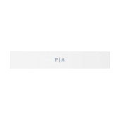 Navy Blue en White Monogram Simple Wedding Uitnodigingen Wikkel (Vlak)