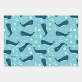 Navy Blue en White Nautical Ocean Pattern Boy Inpakpapier Vel (Voorkant 3)