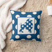 Navy Blue en White Polka Dot Kussen (Deken)