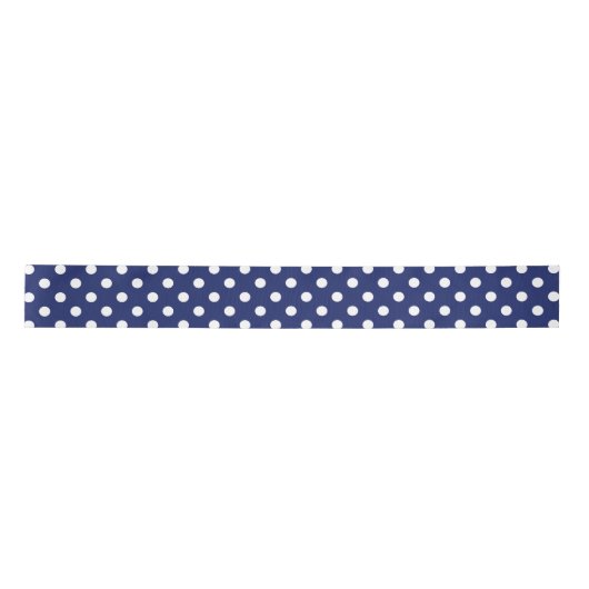 Navy Blue en White Polka Dot Pattern Lint (Voorkant)