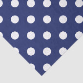 Navy Blue en White Polka Dot Pattern Tissuepapier (Detail)