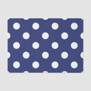 Navy Blue en White Polka Dot Pattern Tissuepapier