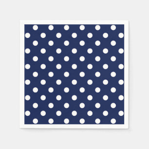 Navy Blue en White Polka Dots Napkins Servet