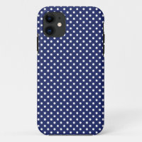 Navy Blue en White Polka Dots Pattern
