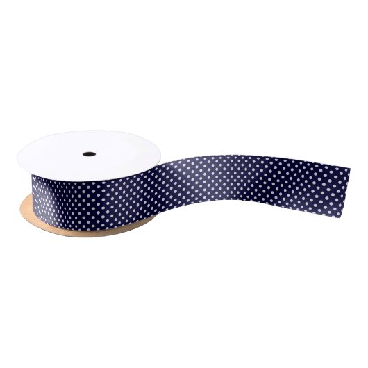 Navy Blue en White Polka Dots Pattern Lint (Spoel)
