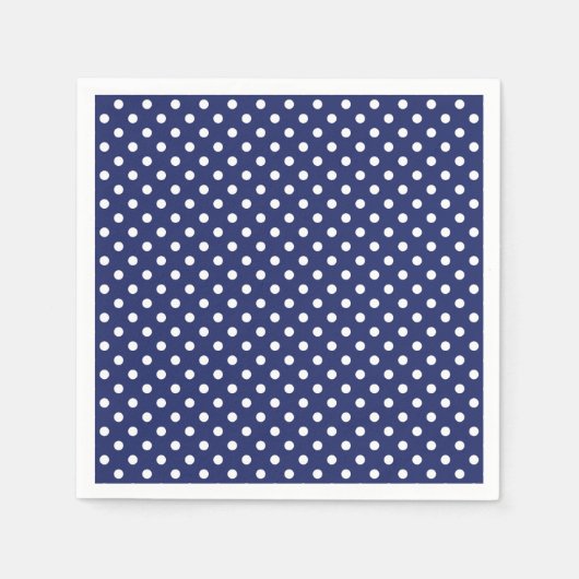 Navy Blue en White Polka Dots Pattern Servet (Voorkant)