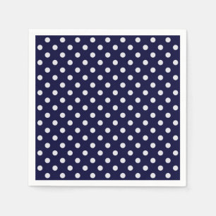 Navy Blue en White Polka Dots Pattern Servetten