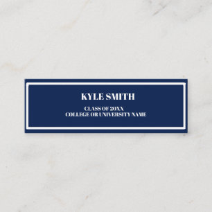 Navy Blue en White Profile Card Contactkaartje