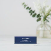 Navy Blue en White Profile Card Contactkaartje (Staand voorkant)